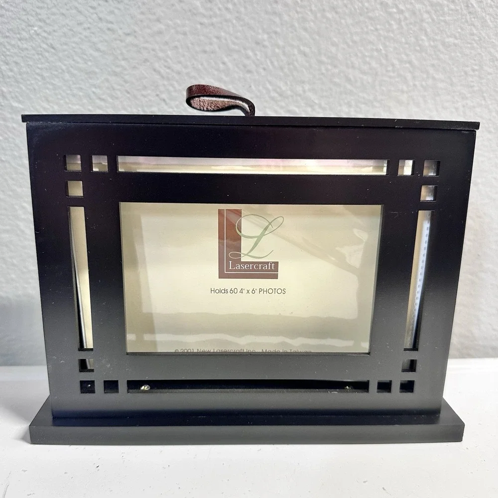 Vintage 2001 Lasercraft Flip Photo Album Frame Holds 60 4x6 Photos Black Y2K